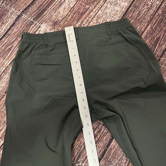 Athleta Palisades Ankle Pants Women Army Green Nylon Tapered Leg Size 6 (30X26) - Picture 13 of 13